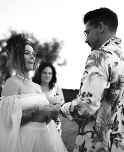 The Mathis wedding at Mau'umae Beach in Kona, Hawaii, captured by Sterling Batson, wedding photographer